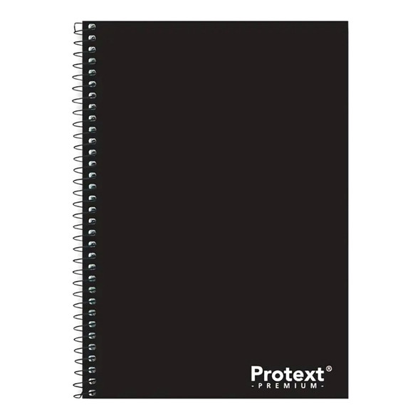 Protext Premium Spiral Notebook A5 200 Page PP Cover Black Pack of 10