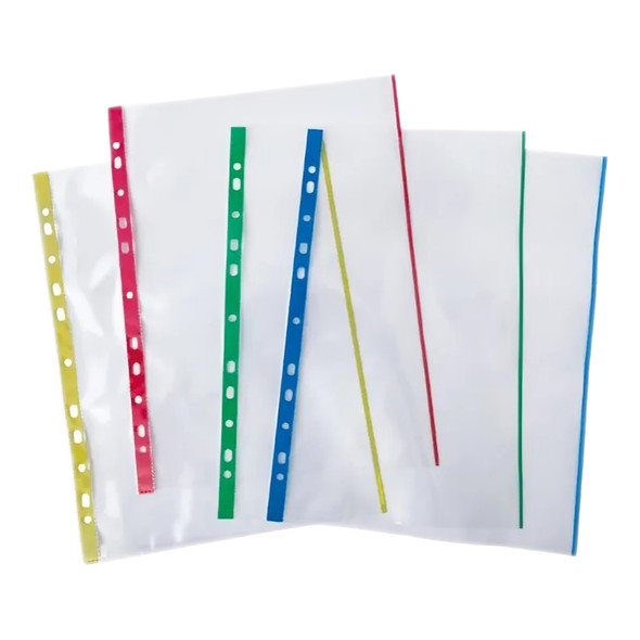 A4 Extra Heavy Duty Sheet Protector 80 Micron Coloured Spine Clear Pack of 100 Protext Premium A4 Extra Heavy Duty Sheet Protector 80 Micron Coloured Spine Clear Pack of 100 Protext Premium