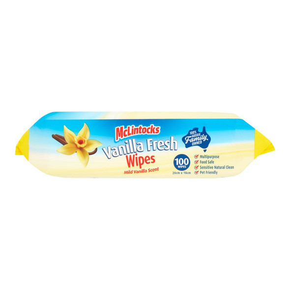 Anti-Bacterial Multi Purpose Cleaning Wipes Pack 100 Case of 3 Vanilla Fresh Anti-Bacterial Multi Purpose Cleaning Wipes Pack 100 Case of 3 Vanilla Fresh