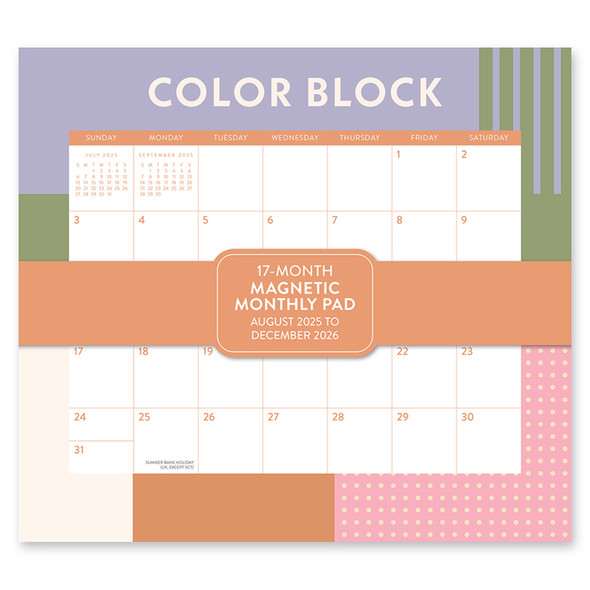 Orange Circle 2026 Colour Block Magnetic Monthly Pad Calendar Orange Circle 2026 Colour Block Magnetic Monthly Pad Calendar