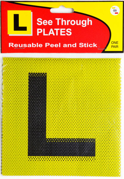See through reusable peel and stick L plates for learner drivers See through reusable peel and stick L plates for learner drivers