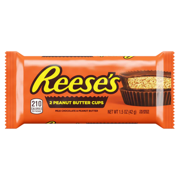 Reese’s Chocolate Peanut Butter Cups 42g twin pack – box of 24 creamy chocolate and peanut butter treats