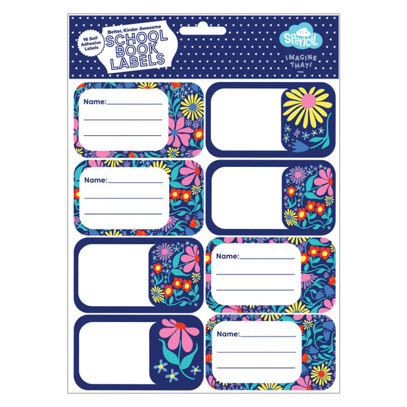 Spencil Flower Fun Book Labels Pack 16 Box of 6 Spencil Flower Fun Book Labels Pack 16 Box of 6