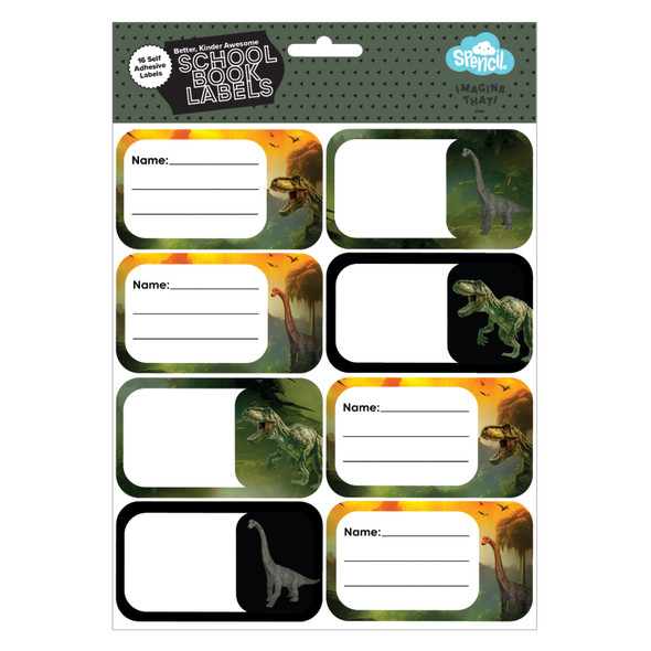 Spencil Jurassic Kingdom Book Labels Pack 16 Box of 6 Spencil Jurassic Kingdom Book Labels Pack 16 Box of 6