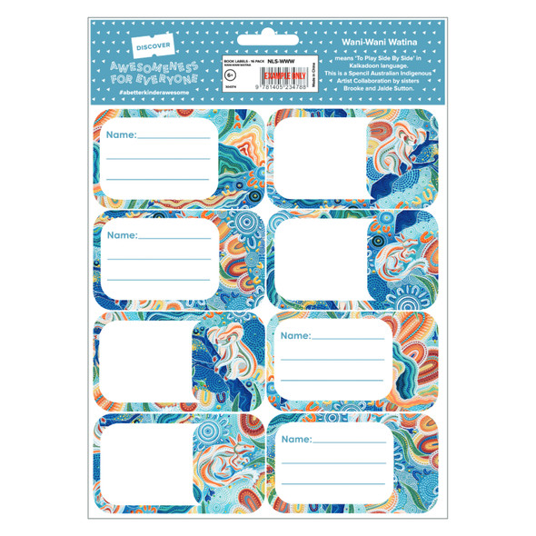 Spencil Book Labels Pack 16 Box of 6 Wani-Wani Watina Spencil Book Labels Pack 16 Box of 6 Wani-Wani Watina