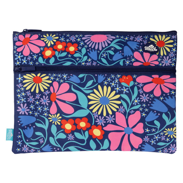 Spencil Flower Fun A4 Twin Zip Pencil Case Spencil Flower Fun A4 Twin Zip Pencil Case
