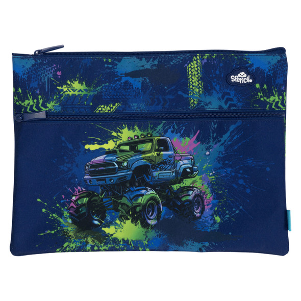 Spencil Mega Wheels A4 Twin Zip Pencil Case Spencil Mega Wheels A4 Twin Zip Pencil Case