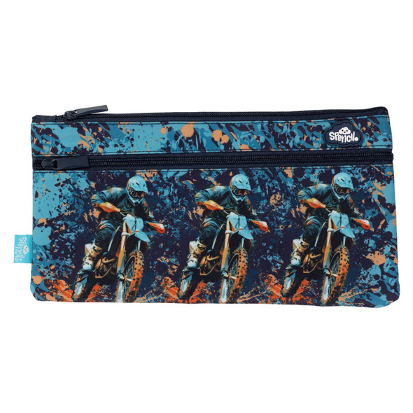 Spencil Moto Camo Trax Twin Zip Pencil Case Spencil Moto Camo Trax Twin Zip Pencil Case