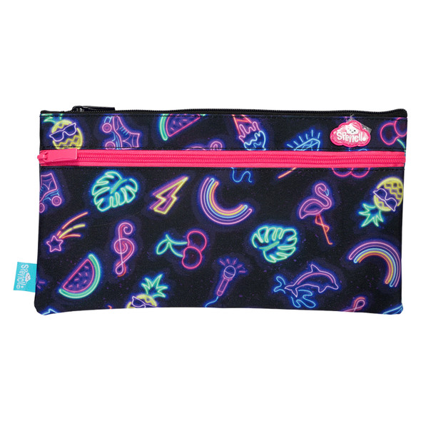 Spencil Neon Party Twin Zip Pencil Case Spencil Neon Party Twin Zip Pencil Case