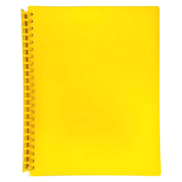 Osmer Display Book Refillable A4 20 Pocket Yellow Pack of 24