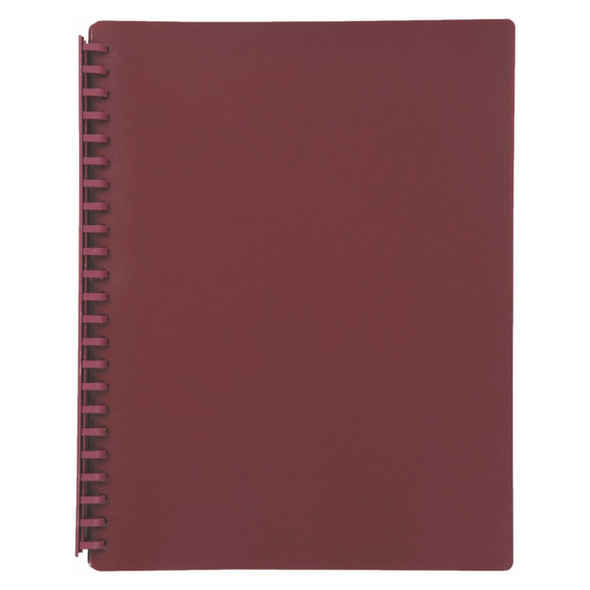 Osmer Display Book Refillable A4 20 Pocket Burgundy Pack of 24
