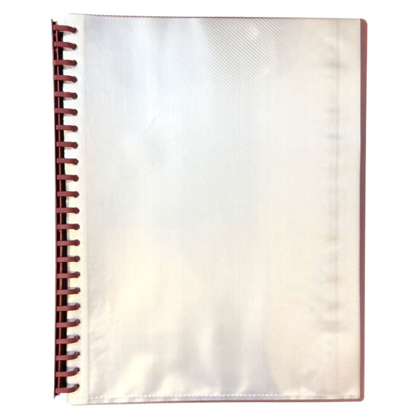 Osmer Display Book Refillable A4 Clearfront Burgundy Pack of 24