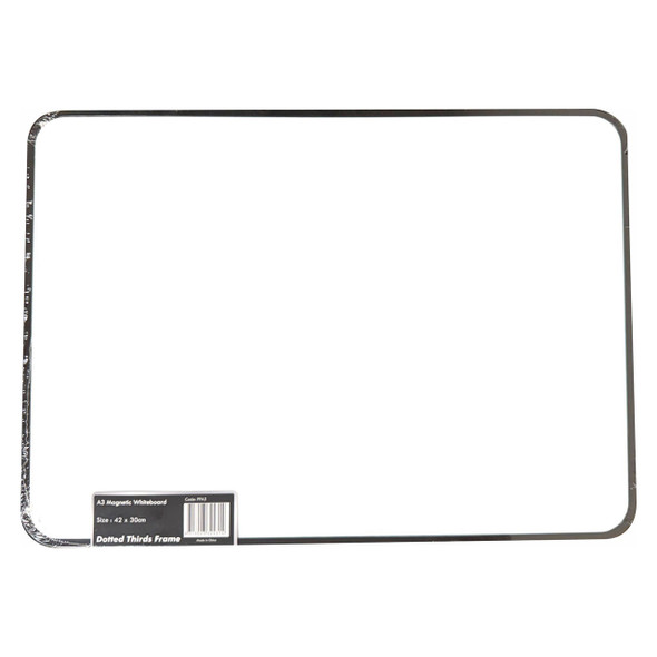 Osmer A3 Plain and Dotted Thirds Double Sided MDF Magnetic Whiteboard with Frame Pack of 24