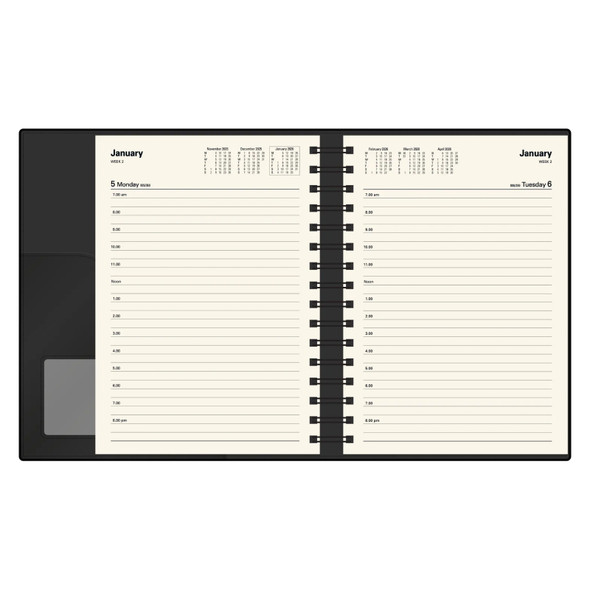 Vanessa Diary 2026 185.V99 A5 Day To A Page Black Collins