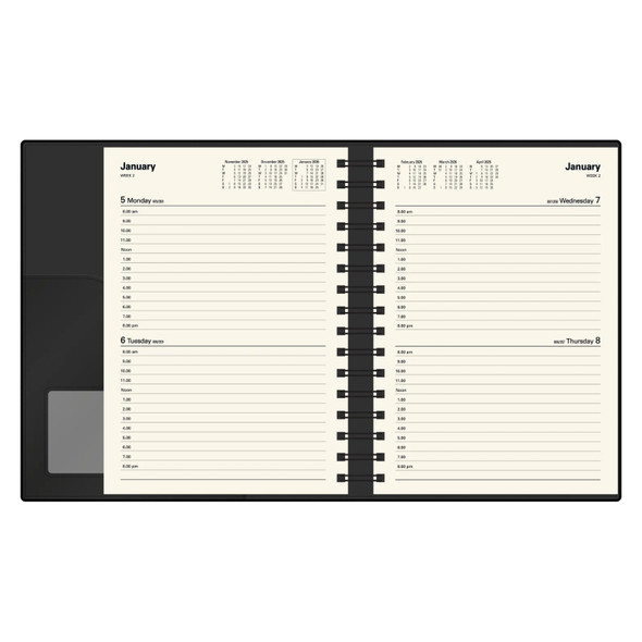 Vanessa Diary 2026 285.V99 A5 2 Days To A Page Black Collins