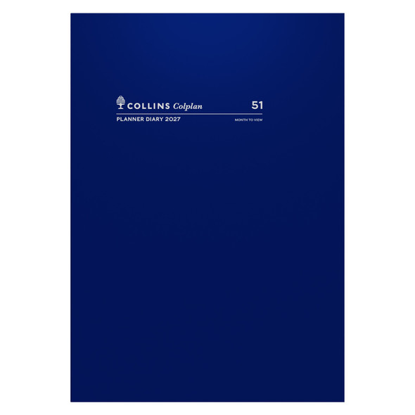 Collins Colplan Planner Diary 2027 A4 Month To View Navy