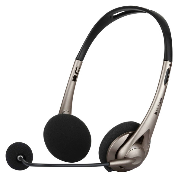 Verbatim USB-A Headset with Boom Microphone Black Grey