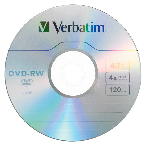 Verbatim Spindle DVD-RW 120 Minute 4.7GB Pack of 10