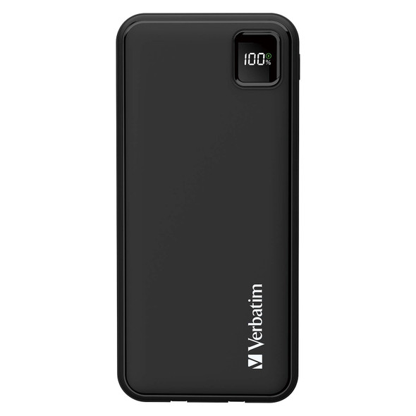 Verbatim Power Bank 10000mah PD Embedded Cables Black