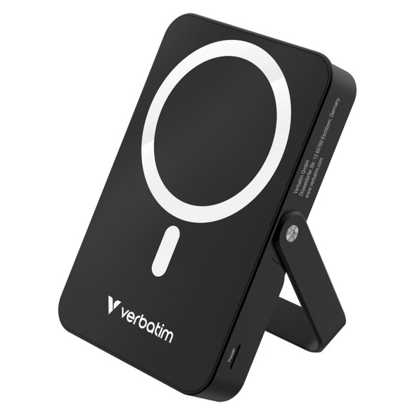 Verbatim Power Bank 10000mah Magnetic Wireless with Stand Black