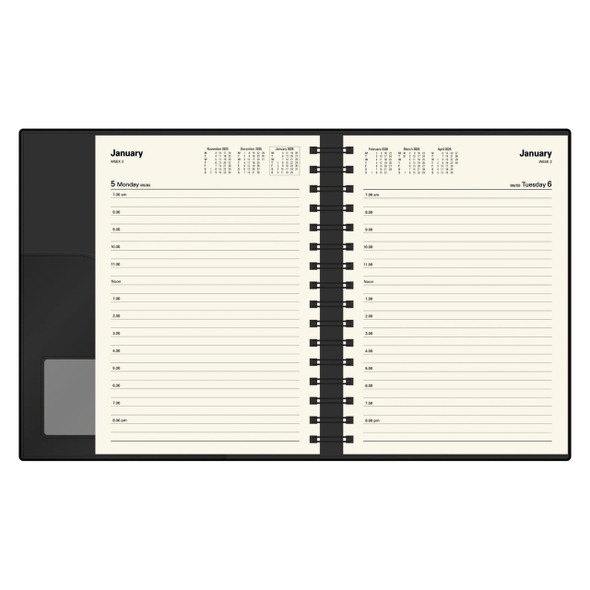 Vanessa Diary 2026 185.V99 A5 Day To A Page Black Collins