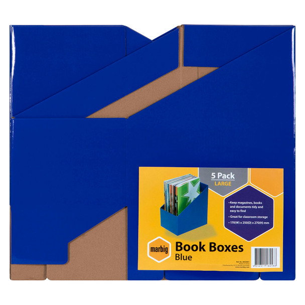 Marbig Book Box Large Blue Pack of 5