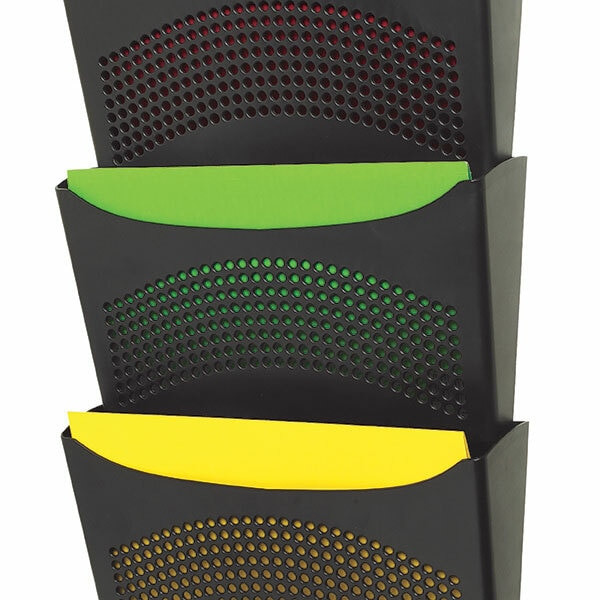 Marbig Enviro Wall Pocket 3 Compartment Black