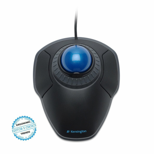 Kensington Orbit Wired Trackball with Scroll Ring Black and Blue