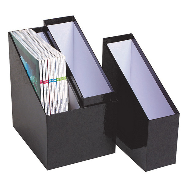 Marbig Simple Storage Magazine Holder Black Pack of 3