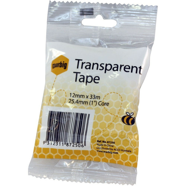 Marbig Office Tape 12mm x 33m 25.4mm Core Clear