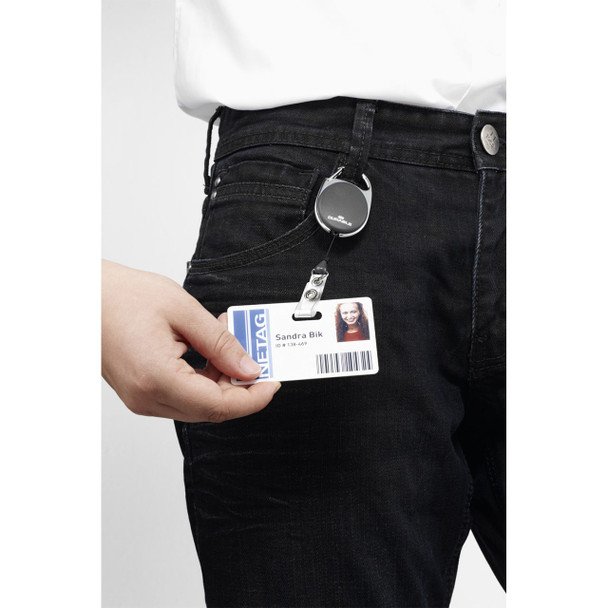 Name Badge Reel Style 80cm Black Box 10