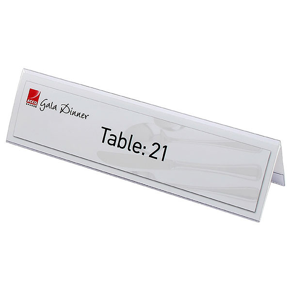 Rexel Large Name Plates 59 x 210mm Clear Box of 25