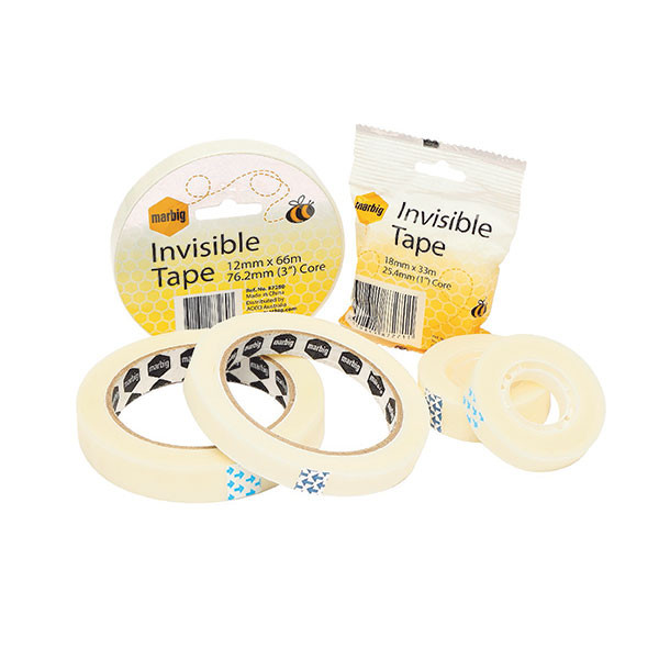 Marbig 12mm x 33m Invisible Tape Core 25.4mm Clear