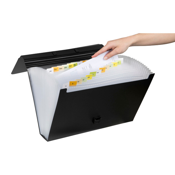 Marbig Foolscap Expanding Case 26 Pocket Black