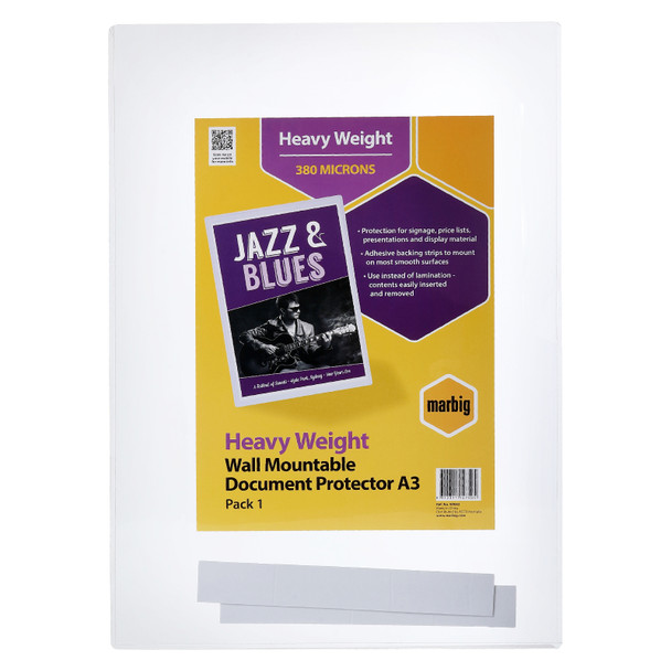Marbig Document Protector PVC Wall Mountable A3 Clear
