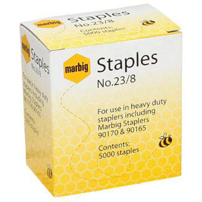 Marbig Staples Heavy Duty No 23/8 Box of 5000 for 90165 90170