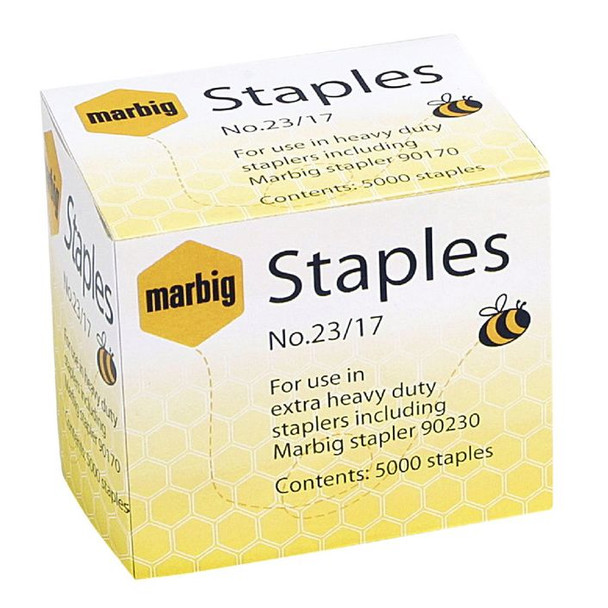 Marbig #90217 Heavy Duty Staples 23/17 Box of 5000 - Suitable for 90170 - Marbig, Marbig Australia, marbig folders, marbig binder, marbig clip folder, marbig stockists, marbig archive boxes, marbig documents wallet, marbig file storage | It's A Mega Thing