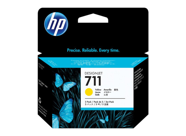 HP 711 DesignJet Ink Cartridges Yellow 29ml Pack of 3