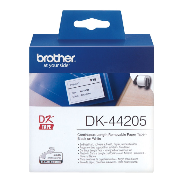 Brother Label Roll DK44205 62mm x 3048m Black on White