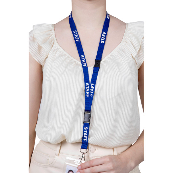 Rexel Pre-Printed Staff Blue Lanyard Pack of 5