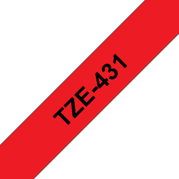 Brother TZe Tape 12mm Black on Red TZE431