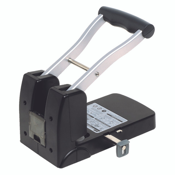 Rexel 2 Hole Power Punch 100 Sheet Black Silver