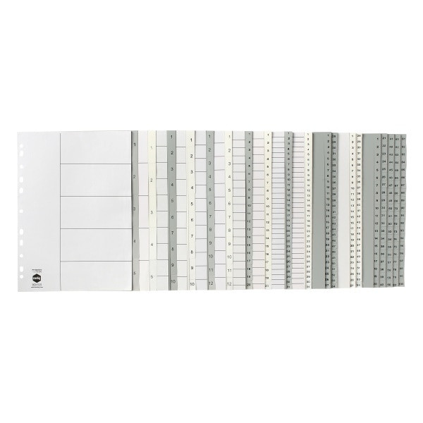 Marbig A4 Indices and Dividers 1-5 Tab PP Grey