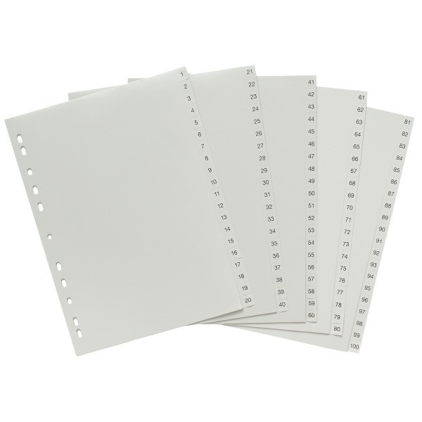 Marbig 1-5 Tab Indices and Dividers PP A4 Grey