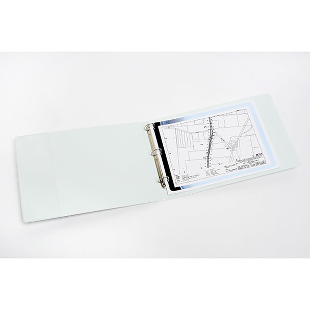 Marbig Clearview Insert Binder 32mm 3D A3 Landscape White Pack of 12