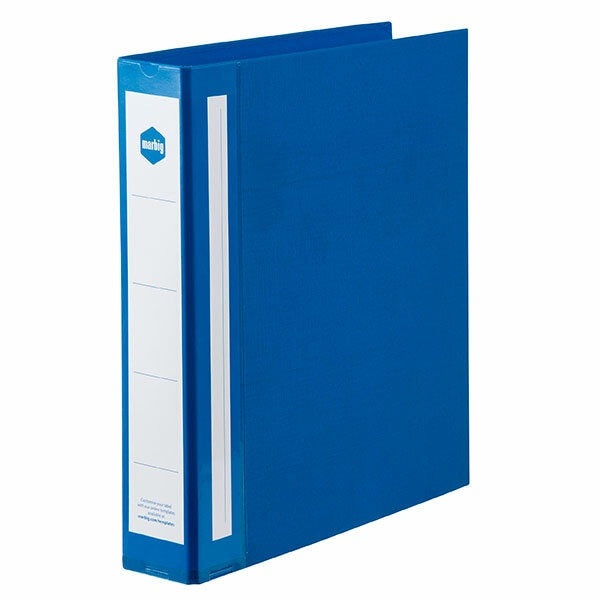 Marbig Ring Binder Deluxe 38mm 2D Polyethylene A4 Blue Box of 12