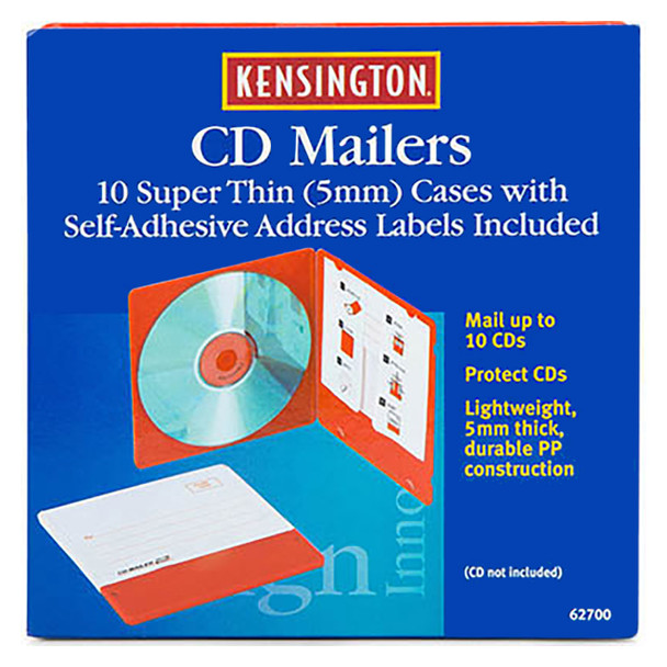 Kensington CD Mailers with Address Labels Pack 10