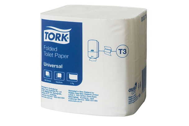 Tork 000718 Folded Toilet Paper 1Ply Universal T3 White - Carton of 36 | It's A Mega Thing