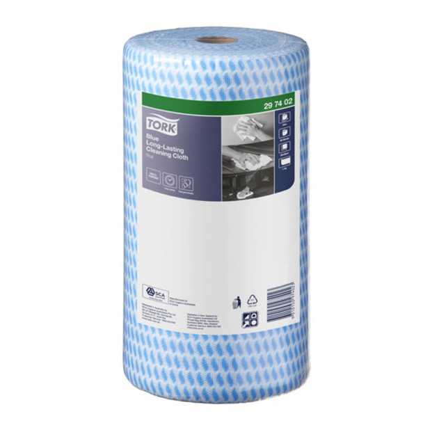 Tork 297402 Blue Long-Lasting Cleaning Cloth 90 Sheets - 4 Rolls | It's A Mega Thing Tork 297402 Blue Long-Lasting Cleaning Cloth 90 Sheets - 4 Rolls | It's A Mega Thing