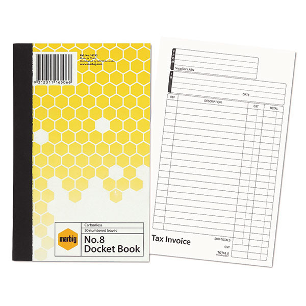 Marbig Carbonless No 8 Docket Book 50 Leaf